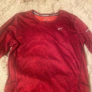 Red Nike Dri-fit long sleeve running top